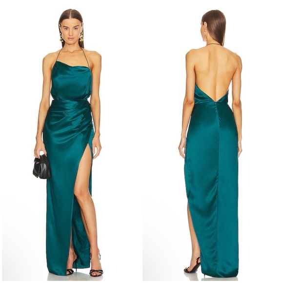 The Sei Halter Cowl Gown in Lagoon Size 4